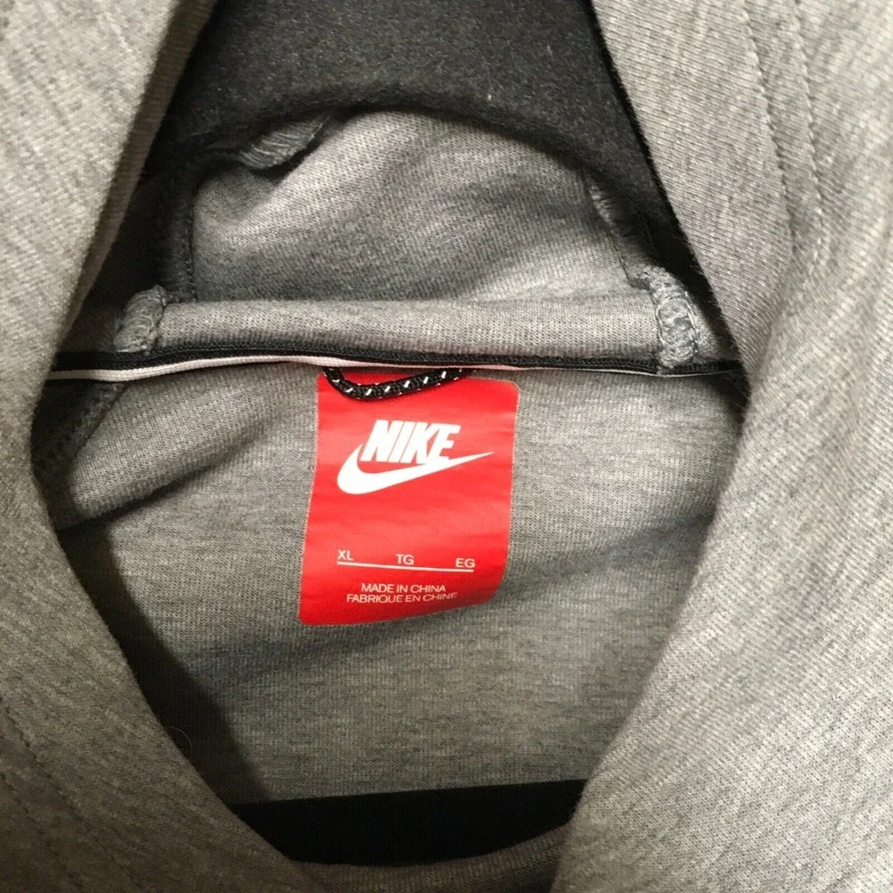 Nike Gray Pull Over Hoodie Mock Neck Kids XL‎ Women Small Black Nike Swoosh Logo